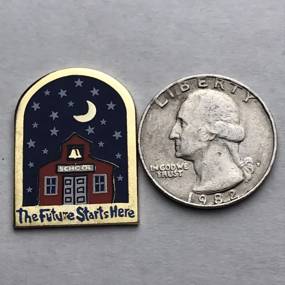 The Future Starts Here School House Pin Brooch Education Teachers Students Pin